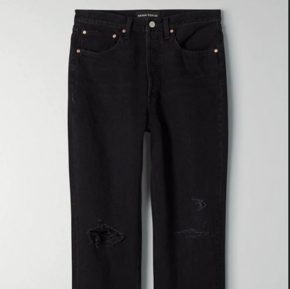 Aritzia| Denim Forum The Joni High Rise Loose Black Pants 29L. - Picture 3 of 16